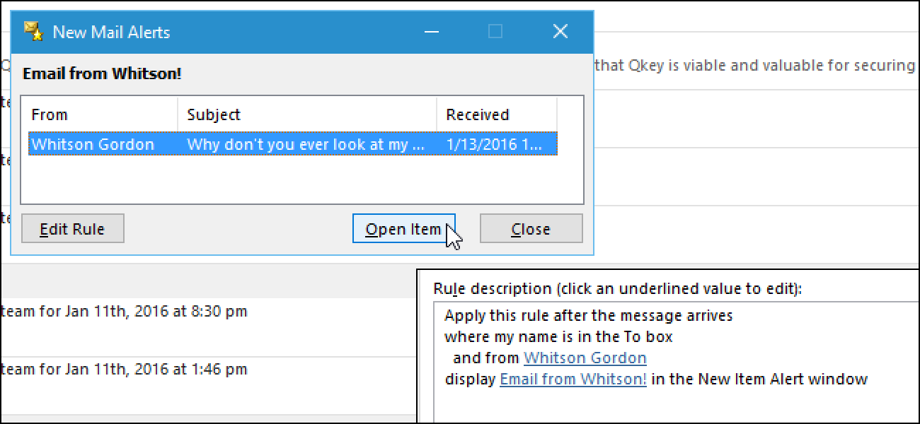 how to stop desktop email notification